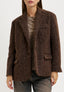 Cappotto giacca over effetto lana cotta - MARRONE