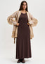 Vestito lungo smanicato - MARRONE