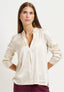 Blusa coreana in raso di viscosa - BEIGE