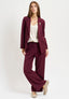 Pantalone palazzo mano lana elastico retro - BORDEAUX