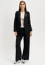 Pantalone palazzo mano lana elastico retro - NERO