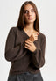 Maglia in viscosa con polso ampio - MARRONE