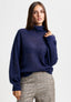 Maglia collo alto in misto alpaca - BLU