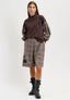 Bermuda tartan con applicazione - MARRONE