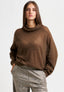 Maglia collo alto in misto alpaca - NOCCIOLA
