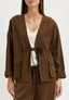Giacca kimono con laccio - TABACCO