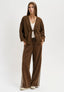 Pantalone con laccio e banda laterale - TABACCO