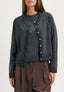 Cardigan girocollo sfumato - GRIGIO SCURO