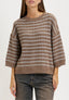 Maglia righe a coste - NOCCIOLA