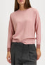 Maglia girocollo con bordi a contrasto - ROSA ANTICO