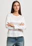 Blusa manica lunga in raso - BIANCO
