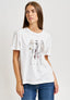 T-shirt stampa donne e strass - AVORIO