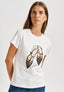 T-shirt stampa scarpe e strass - AVORIO