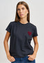 T-shirt con cuore ricamato - GRIGIO SCURO