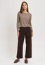 Pantalone in punto milano con tasche retro - MARRONE