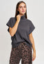 Maglia smanicata con collo alto - GRIGIO MEDIO