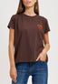 T-shirt con cuore ricamato - MARRONE