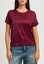 Blusa girocollo in raso - BORDEAUX