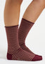 Calzini a righe bicolore con lurex - BORDEAUX/CAMMELLO