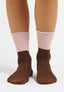 Calzini bicolore con lurex - BEIGE/ROSA
