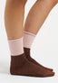 Calzini bicolore con lurex - BEIGE/ROSA