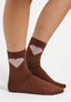 Calzini con cuore bicolore con lurex - BEIGE/ROSA
