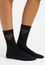 Calzini con cuore bicolore con lurex - NERO/NOCE