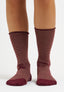 Calzini a righe bicolore con lurex - BORDEAUX/CAMMELLO
