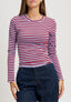 T-shirt girocollo a righe - BORDEAUX