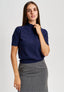 Maglia glitter a maniche corte - BLU