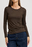 T-shirt girocollo lurex - MARRONE