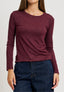T-shirt girocollo lurex - BORDEAUX