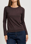 T-shirt viscosa manica lunga - MARRONE