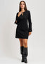 Vestito corto in tessuto scuba crepe - NERO