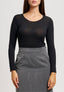 T-shirt girocollo in modal - NERO