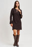 Vestito corto in tessuto scuba crepe - MARRONE