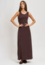 Vestito lungo smanicato - MARRONE