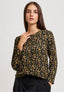 Blusa in fantasia floreale - NERO