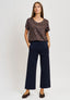 Pantalone in punto milano con tasche retro - BLU