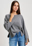 Maglia con spacchi in misto cachemire - GRIGIO MEDIO
