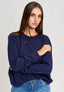Maglia girocollo tinta unita - BLU
