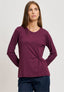 T-shirt manica lunga con nodo in vita - BORDEAUX