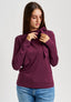 T-shirt manica lunga lacci al collo - BORDEAUX