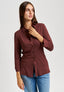 Camicia maniche a tre quarti - MARRONE