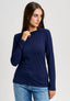 T-shirt manica lunga nodo al collo  - BLU
