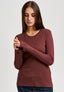 T-shirt manica lunga girocollo - MARRONE