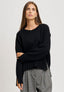 Maglia con spacchi in misto cachemire - NERO
