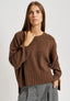 Maglia con spacchi in misto cachemire - MARRONE