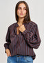 Camicia coreana gessata - MARRONE
