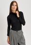T-shirt dolcevita con cachemire - NERO